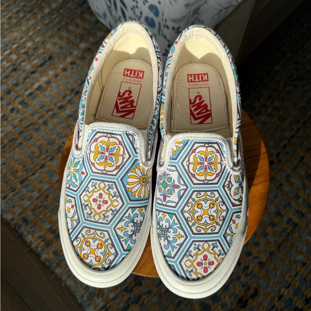 Vans Slip-On Sneakers - Multicolor Hexagon and Floral